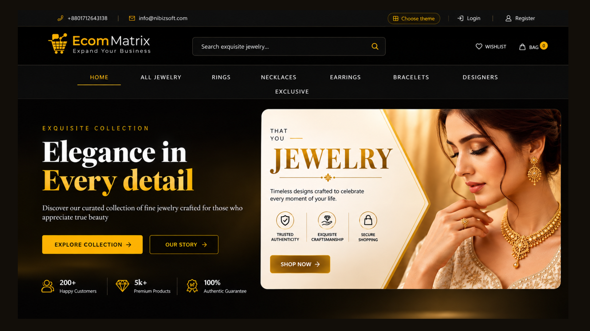 Jewelry Luxury Theme Preview